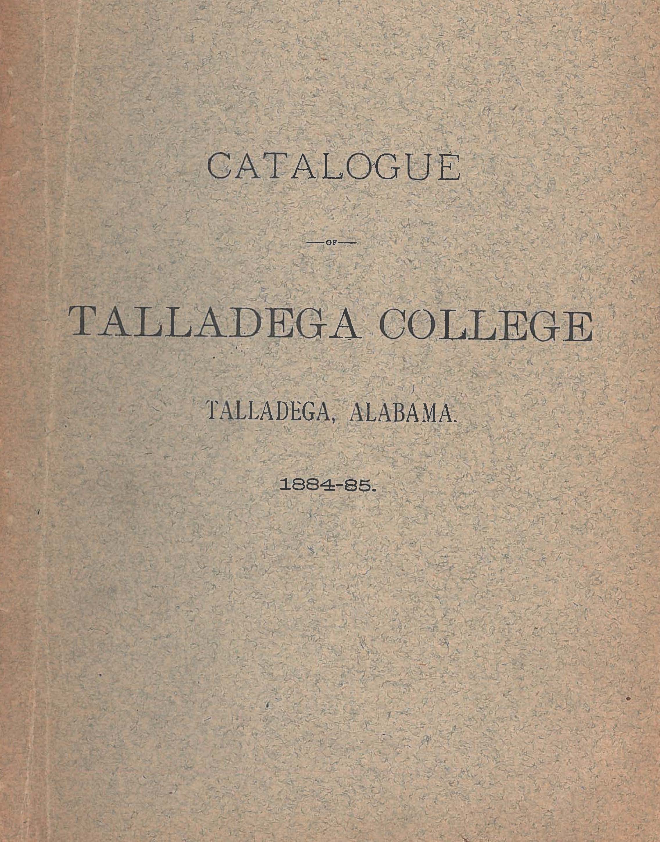 Talladega College Catalog 1884-1885