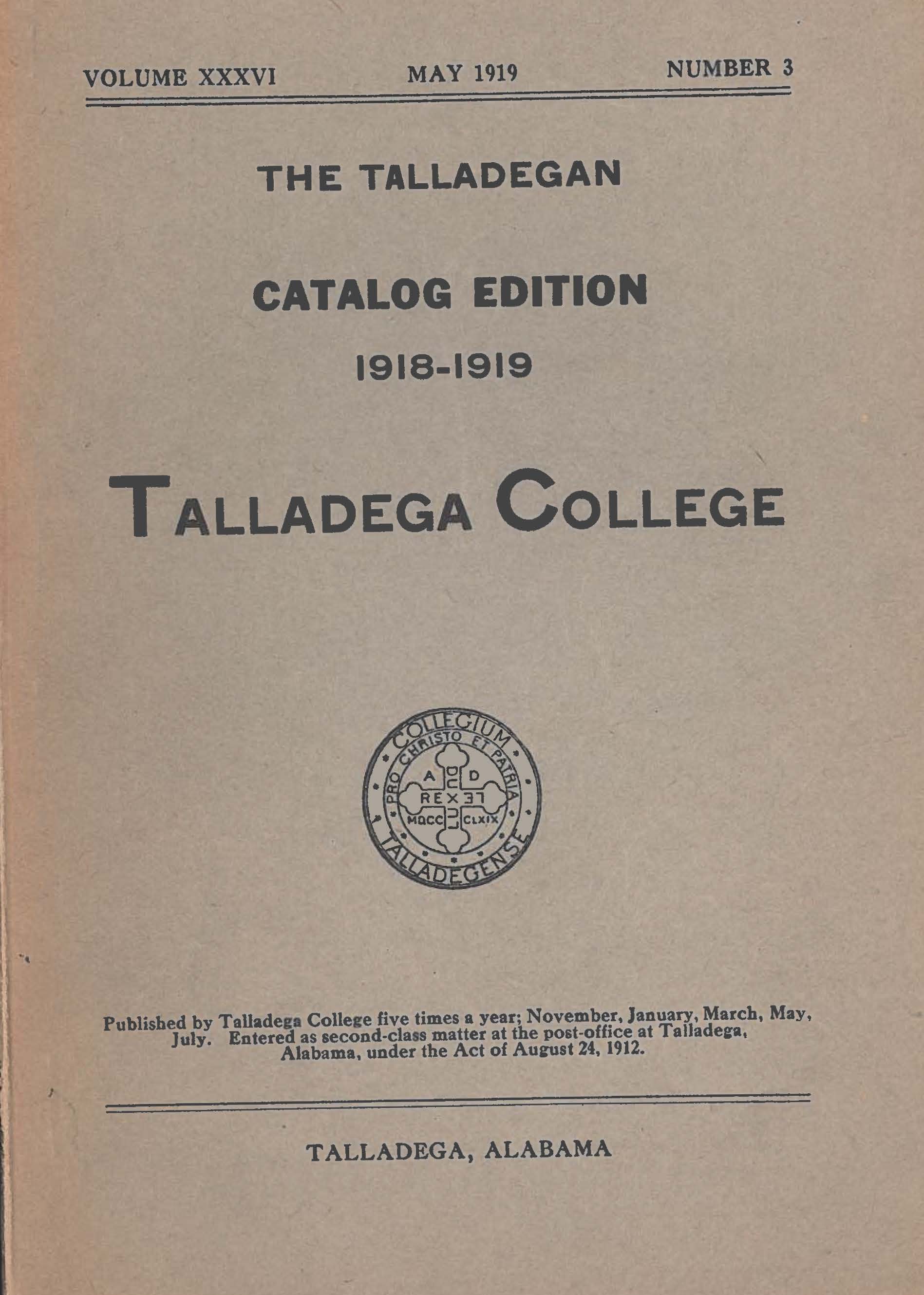 Talladega College Catalog 1918-1919